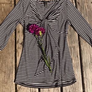 White House Black Market Striped Blouse sz S